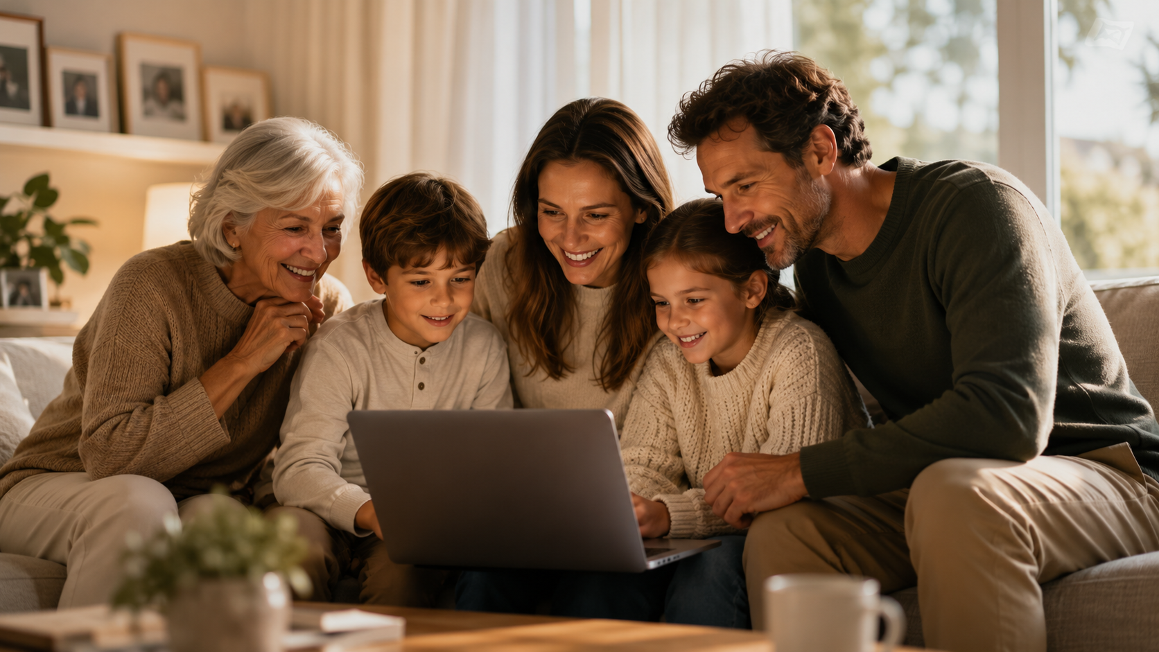 Digitalt mindearkiv med familiens fotos og minder